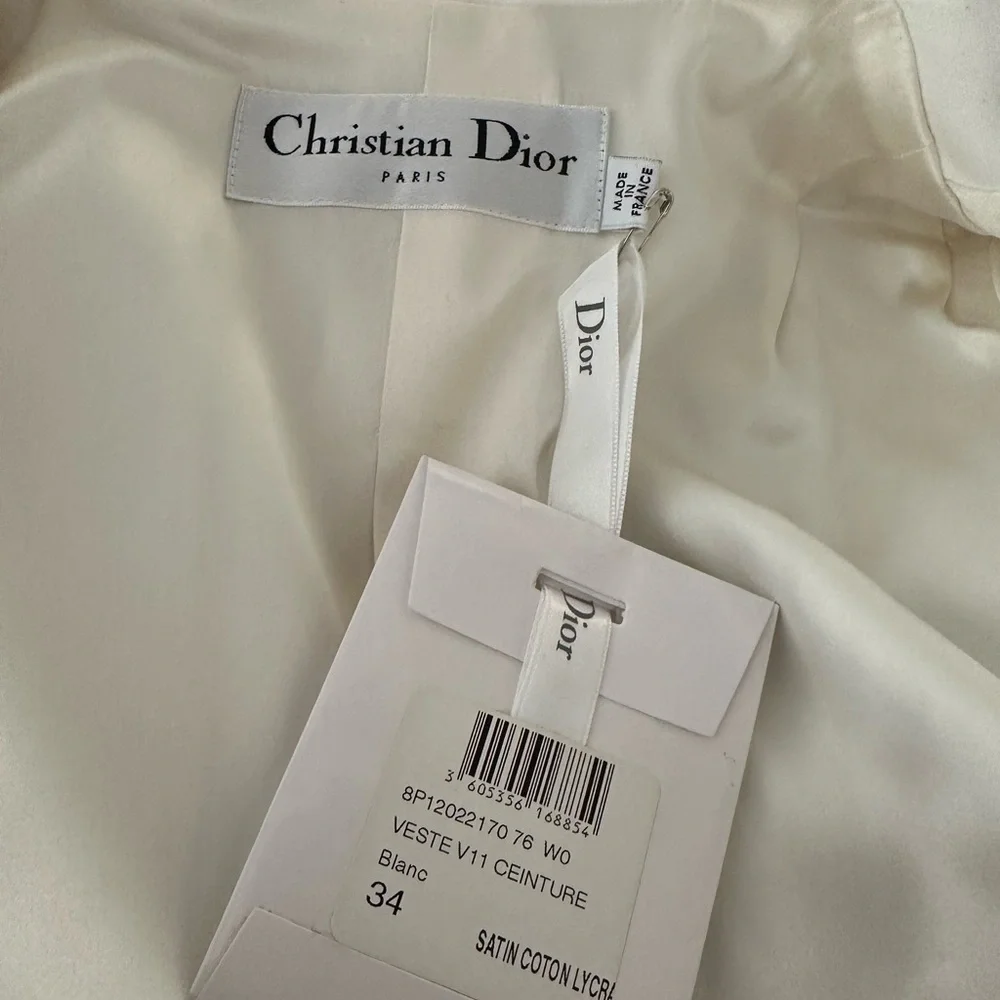 NWT Christian Dior White Cotton Jacket FR34 - Picture 5 of 6